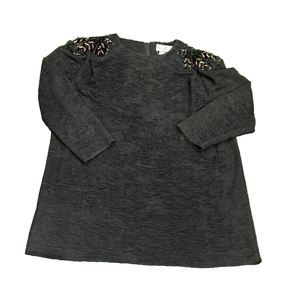 Leslie‎ Fay Vintage 1990s Womens Autumn Fall Leaves Sequin  Top  Xl - Picture 2 of 9